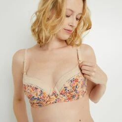 SOUTIEN-GORGE AMPLI ALLAITEMENT IVOIRE/BLEU -sous-vêtement boutique 11031800 M