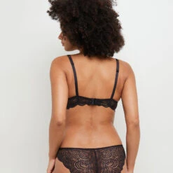 SOUTIEN-GORGE AMPLI FOULARD NOIR -sous-vêtement boutique 11145701 D