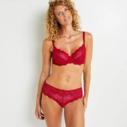 SHORTY STRING DENTELLE ROUGE -sous-vêtement boutique 11193802 D