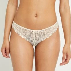 TANGA DENTELLE ECRU