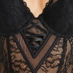 BODY AMPLIFORME DENTELLE NOIR -sous-vêtement boutique 11250100 Z