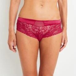SHORTY DENTELLE ROUGE