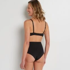 CULOTTE TAILLE HAUTE MICROFIBR NOIR -sous-vêtement boutique 11276101 D