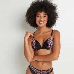 SOUTIEN-GORGE PUSH UP NOIR/ROSE