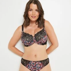 SOUTIEN-GORGE GRANDS BONNETS NOIR/ROSE