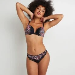 TANGA NOIR/ROSE -sous-vêtement boutique 11286804 D