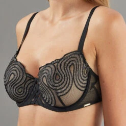 SOUTIEN-GORGE BALCONNET NOIR/ARGENT -sous-vêtement boutique 11296700 Z