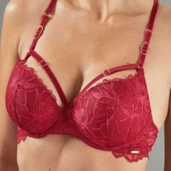 SOUTIEN-GORGE PUSH UP DENTELLE BORDEAUX -sous-vêtement boutique 11299700 Z