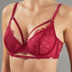SOUTIEN-GORGE EMBOITANT DENTELLE BORDEAUX -sous-vêtement boutique 11300000 Z