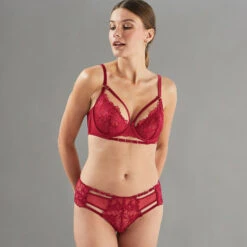 SHORTY DENTELLE BORDEAUX -sous-vêtement boutique 11300400 D