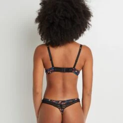 SOUTIEN-GORGE AMPLIFORME NOIR/ROSE -sous-vêtement boutique 11302300 D