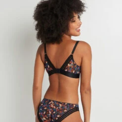 SOUTIEN-GORGE SANS ARMATURES NOIR/ROSE -sous-vêtement boutique 11302500 D