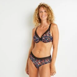 SHORTY TULLE BRODE NOIR/ROSE -sous-vêtement boutique 11302600 D