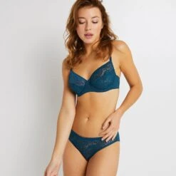 CULOTTE DENTELLE PETROLE -sous-vêtement boutique 11303300 D