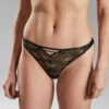 Calypso TANGA TULLE BRODE MULTICO NOIR -sous-vêtement boutique 11309100 F