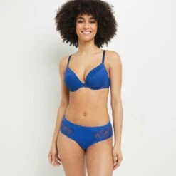 SHORTY DENTELLE BLEU -sous-vêtement boutique 11311300 D