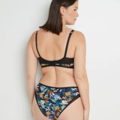 SOUTIEN-GORGE EMBOITANT MICROFIBRE MULTICO NOIR -sous-vêtement boutique 20003000 D