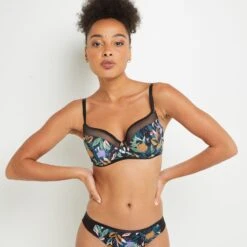 SOUTIEN-GORGE AMPLIFORME MICROFIBRE MULTICO NOIR