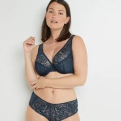 Bianca SOUTIEN-GORGE CORBEILLE DENTELLE PETROLE
