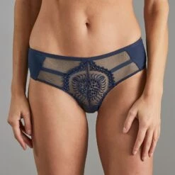 SHORTY TULLE BRODE MARINE