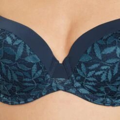 SOUTIEN-GORGE EMBOITANT DENTELLE MULTICO BLEU -sous-vêtement boutique 20009400 Z