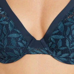 SOUTIEN-GORGE AMPLI FOULARD DENTELLE MULTICO BLEU -sous-vêtement boutique 20009500 Z