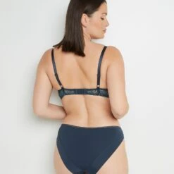 SOUTIEN-GORGE AMPLIFORME DENTELLE MULTICO BLEU -sous-vêtement boutique 20009600 D