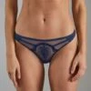 STRING TULLE BRODE MARINE -sous-vêtement boutique 20009900 F