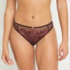 STRING TULLE BRODE MARRON 1 STRING TULLE BRODE MARRON -sous-vêtement boutique 20013800 F