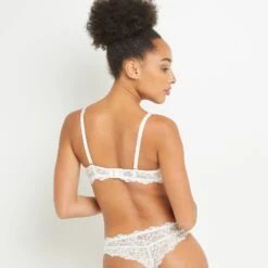 SOUTIEN-GORGE PUSH UP DENTELLE BLANC -sous-vêtement boutique 20017800 D