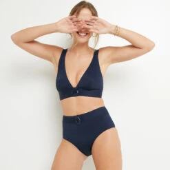 MAILLOT DE BAIN CULOTTE HAUTE MARINE -sous-vêtement boutique 20018800 D