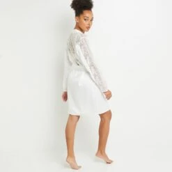 DESHABILLE DENTELLE BLANC -sous-vêtement boutique 20019100 D