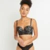SOUTIEN-GORGE PUSH UP DENTELLE NOIR -sous-vêtement boutique 20023000 F