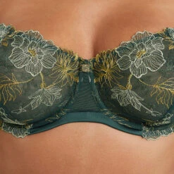SOUTIEN-GORGE CORBEILLE TULLE VERT FONCE -sous-vêtement boutique 20023900 Z