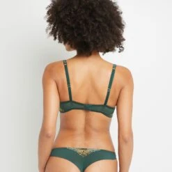 SOUTIEN-GORGE BRASSIERE TULLE VERT FONCE -sous-vêtement boutique 20024000 D