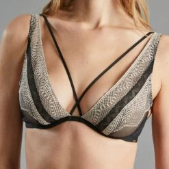 SOUTIEN-GORGE FOULARD TULLE NOIR -sous-vêtement boutique 20027900 Z