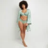 DESHABILLE SATIN IMPRIMEE Vert Clair -sous-vêtement boutique 20028800 F