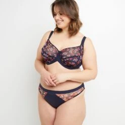 Blanche TANGA TULLE MULTICO BLEU -sous-vêtement boutique 20032600 D