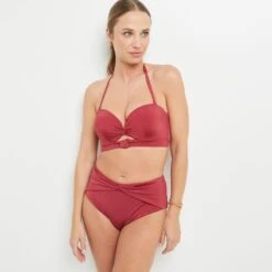 MAILLOT DE BAIN CULOTTE HAUTE BORDEAUX -sous-vêtement boutique 20035900 D