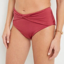 MAILLOT DE BAIN CULOTTE HAUTE BORDEAUX