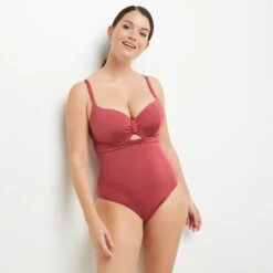 MAILLOT DE BAIN 1 PIECE COQUE BORDEAUX -sous-vêtement boutique 20036300 C