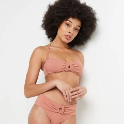 MAILLOT DE BAIN BANDEAU MICROFIBRE ROSE