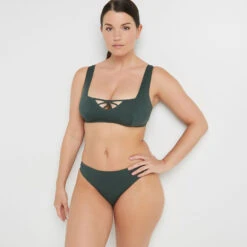 Lisa MAILLOT DE BAIN SLIP MIDI VERT FONCE -sous-vêtement boutique 20045401 C