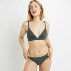 Lisa MAILLOT DE BAIN SLIP MIDI VERT FONCE -sous-vêtement boutique 20045401 D