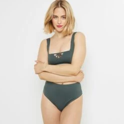 Lisa MAILLOT DE BAIN CULOTTE HAUTE VERT FONCE 8 Lisa MAILLOT DE BAIN CULOTTE HAUTE VERT FONCE -sous-vêtement boutique 20045801 D