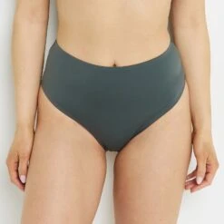 Lisa MAILLOT DE BAIN CULOTTE HAUTE VERT FONCE