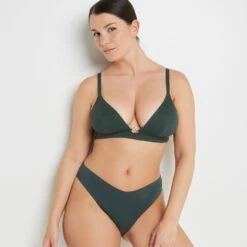 Lisa MAILLOT DE BAIN SLIP HIGH LEG VERT FONCE -sous-vêtement boutique 20047101 D