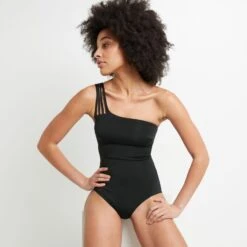 Lisa MAILLOT DE BAIN 1 PIECE 1 EPAULE NOIR -sous-vêtement boutique 20050200 C