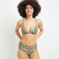 MAILLOT DE BAIN CULOTTE HAUTE VERT -sous-vêtement boutique 20053900 D