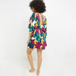 TUNIQUE BEACHWEAR MULTICO ROSE -sous-vêtement boutique 20056300 D